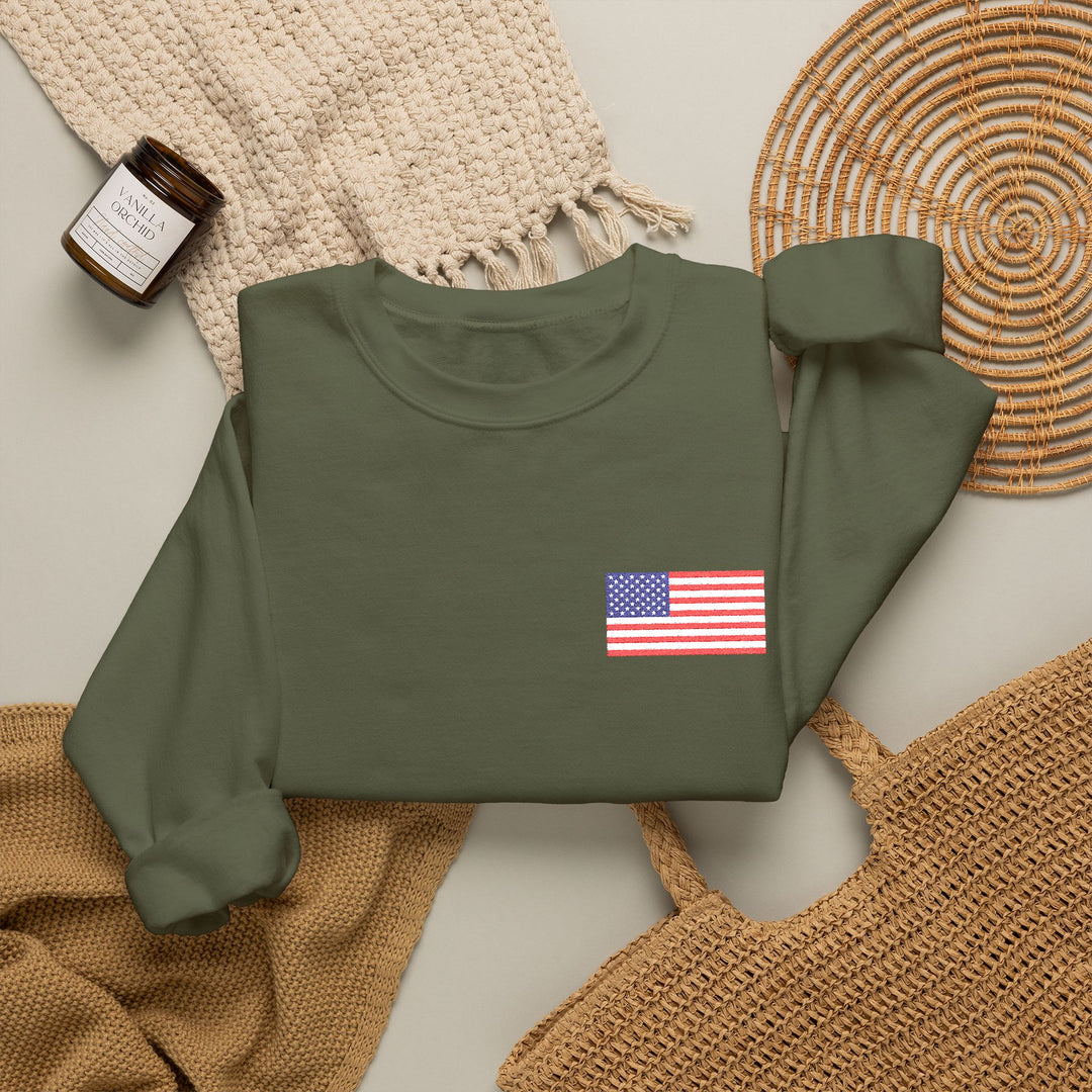 One Nation Outfitter American Flag crew neck