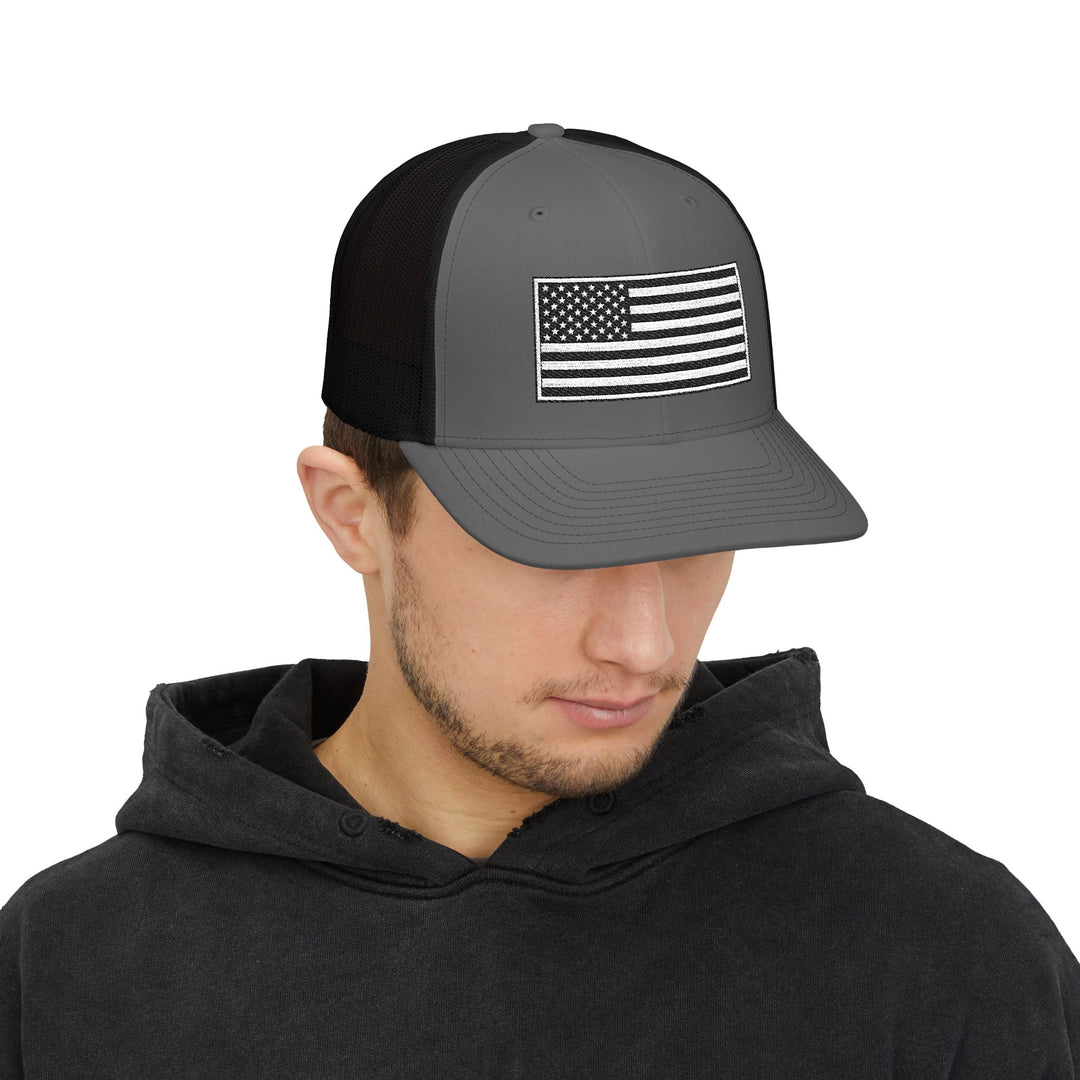 One Nation Outfitter - Black &amp; White American Flag Hat