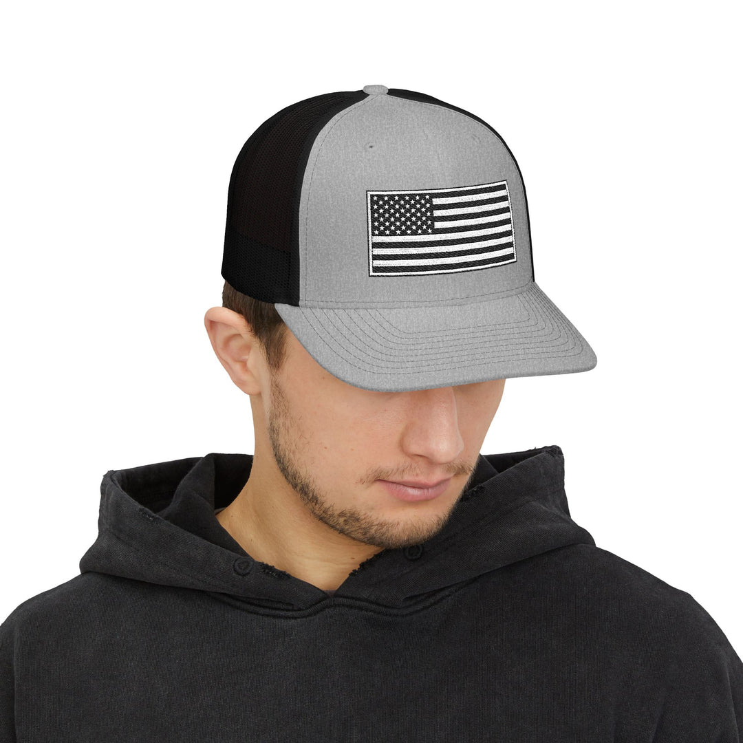 One Nation Outfitter - Black &amp; White American Flag Hat