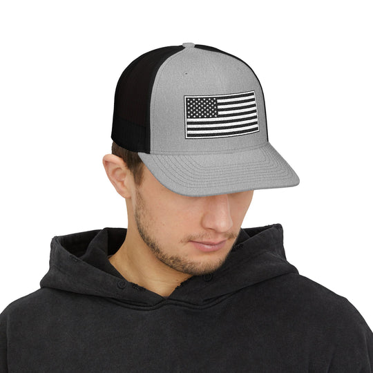 One Nation Outfitter - Black &amp; White American Flag Hat