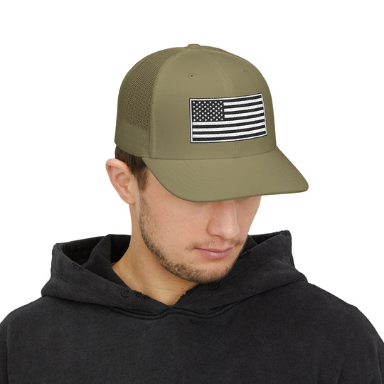 One Nation Outfitter - Black &amp; White American Flag Hat