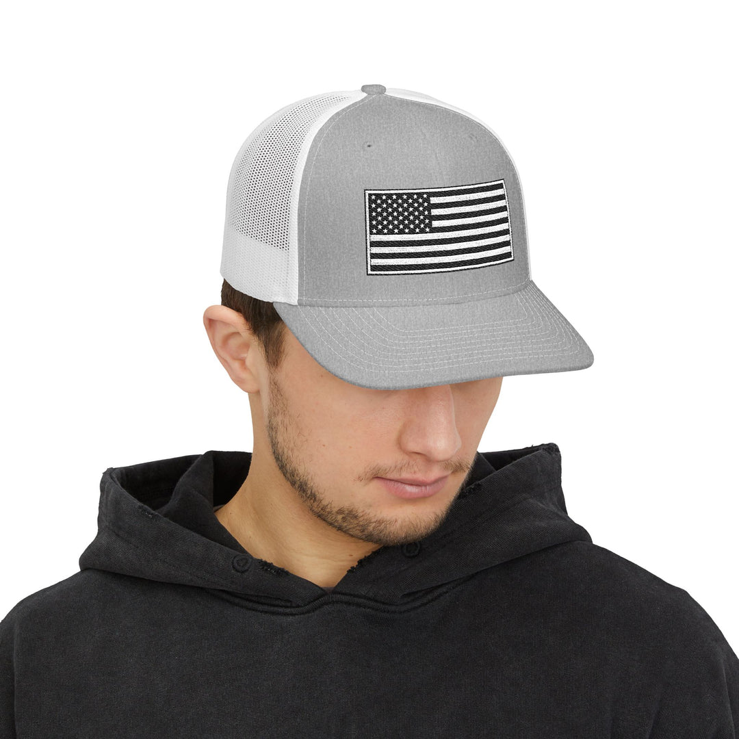 One Nation Outfitter - Black &amp; White American Flag Hat