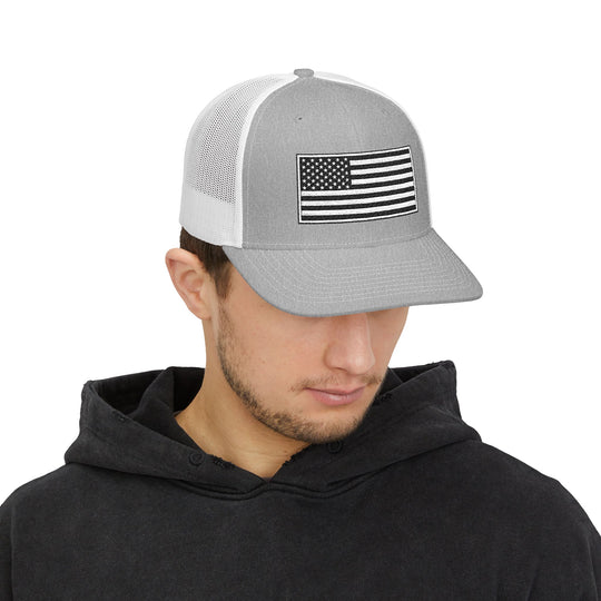 One Nation Outfitter - Black &amp; White American Flag Hat