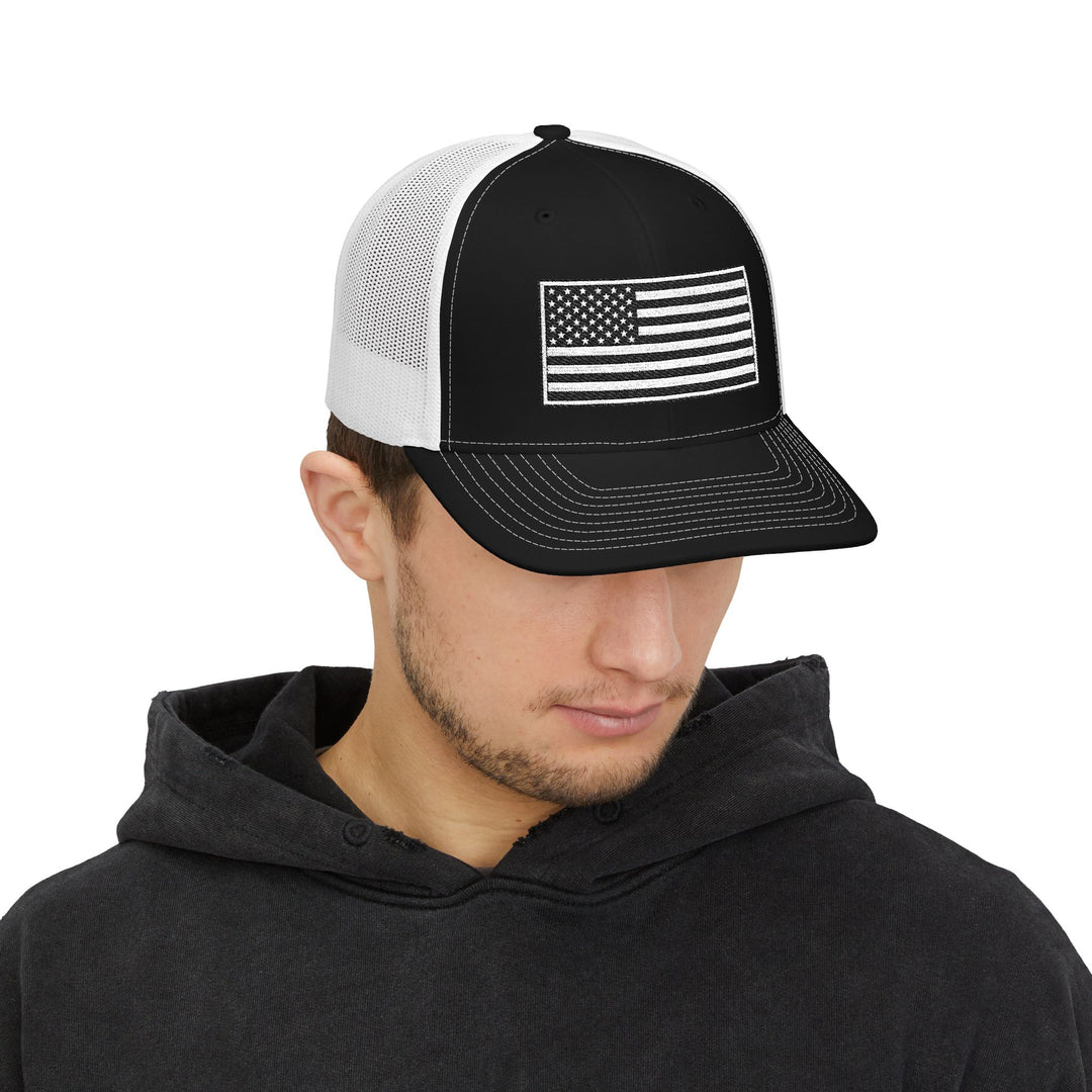 One Nation Outfitter - Black &amp; White American Flag Hat