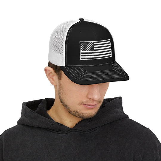 One Nation Outfitter - Black &amp; White American Flag Hat