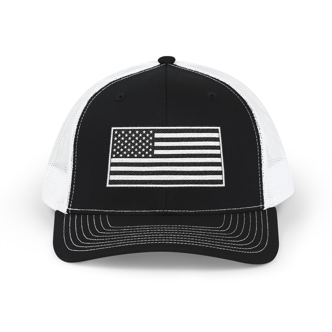 One Nation Outfitter - Black &amp; White American Flag Hat
