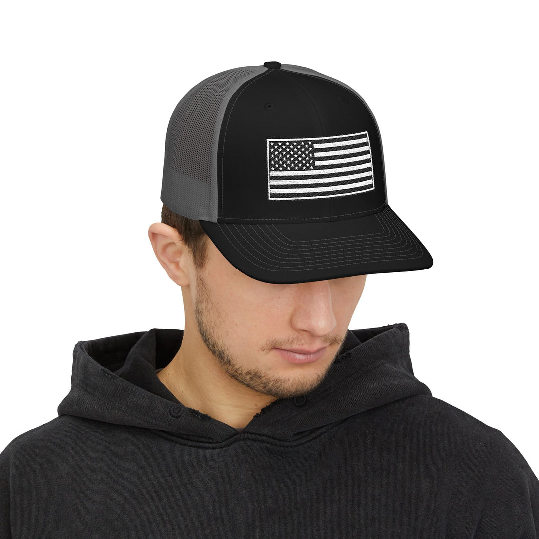 One Nation Outfitter - Black &amp; White American Flag Hat